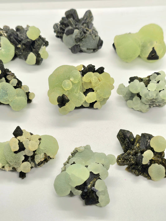 Botryoidal Prehnite on Epidote